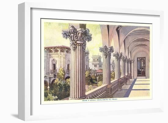 Loggia Overlooking El Prado-null-Framed Art Print