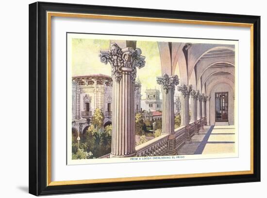 Loggia Overlooking El Prado-null-Framed Art Print