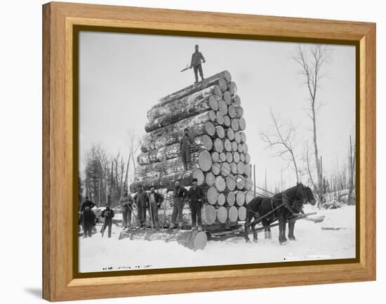Logging a Big Load, Michigan, C.1880-99-null-Framed Premier Image Canvas