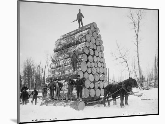 Logging a Big Load, Michigan, C.1880-99-null-Mounted Photographic Print