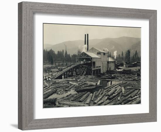 Logging Mill, Circa 1929-Asahel Curtis-Framed Giclee Print