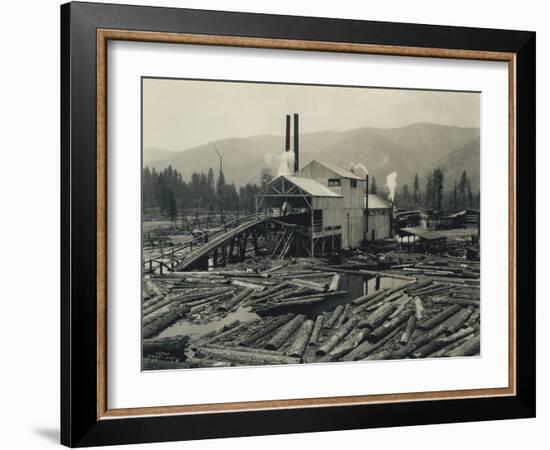 Logging Mill, Circa 1929-Asahel Curtis-Framed Giclee Print