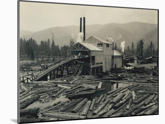 Logging Mill, Circa 1929-Asahel Curtis-Mounted Giclee Print