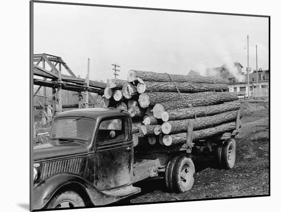 Logging Truck at Sawmill-R. Mattoon-Mounted Photographic Print