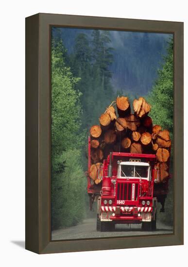 Logging Truck Loaded with Logs-David Nunuk-Framed Premier Image Canvas