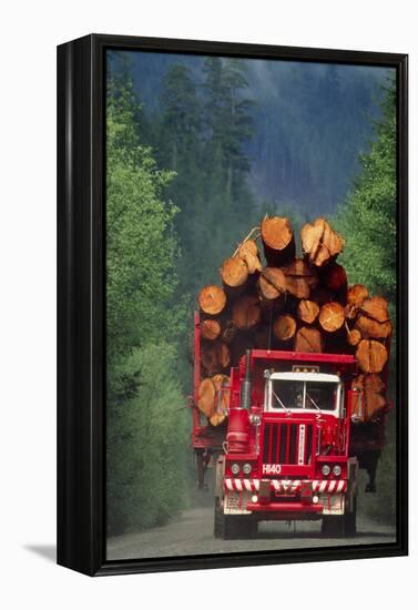 Logging Truck Loaded with Logs-David Nunuk-Framed Premier Image Canvas