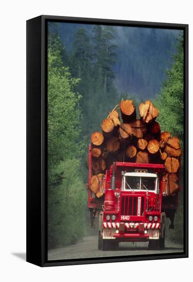 Logging Truck Loaded with Logs-David Nunuk-Framed Premier Image Canvas