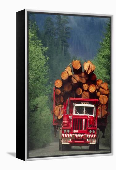 Logging Truck Loaded with Logs-David Nunuk-Framed Premier Image Canvas