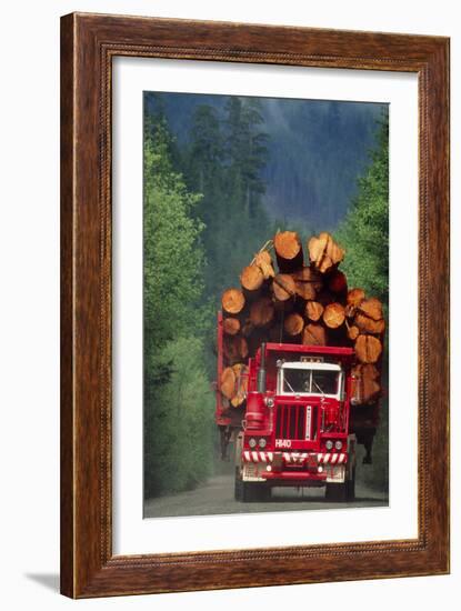 Logging Truck Loaded with Logs-David Nunuk-Framed Photographic Print