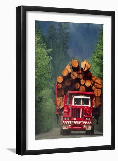 Logging Truck Loaded with Logs-David Nunuk-Framed Photographic Print