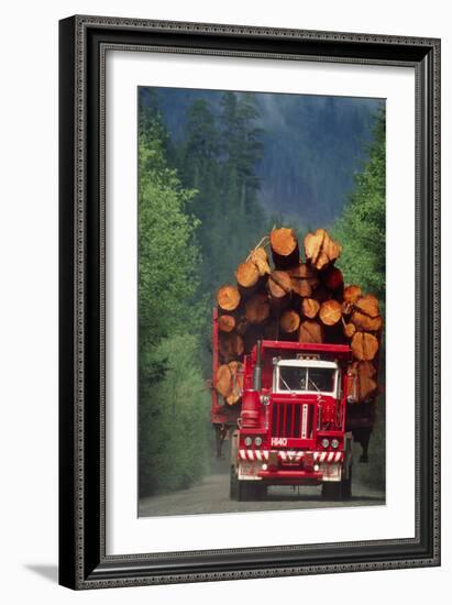 Logging Truck Loaded with Logs-David Nunuk-Framed Photographic Print