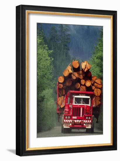 Logging Truck Loaded with Logs-David Nunuk-Framed Photographic Print