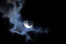 Dramatic Full Moon over Los Angeles Skyline at Night.-logoboom-Photographic Print