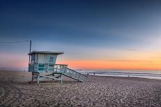 Lifeguard Tower at Venice Beach, California at Sunset.-logoboom-Framed Photographic Print