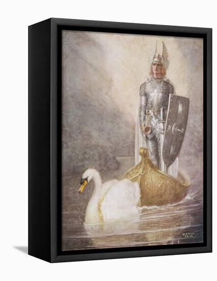 Lohengrin Arrives in a Boat Drawn by Elsa's Brother Godfrey-Norman Price-Framed Premier Image Canvas