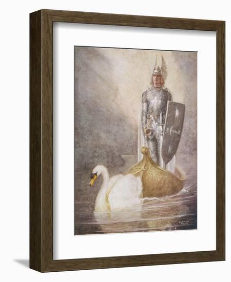 Lohengrin Arrives in a Boat Drawn by Elsa's Brother Godfrey-Norman Price-Framed Photographic Print