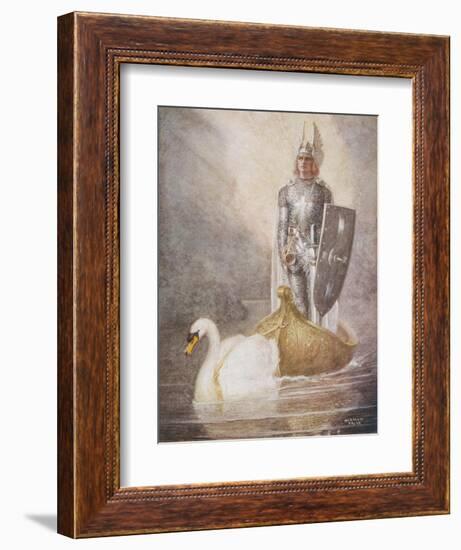 Lohengrin Arrives in a Boat Drawn by Elsa's Brother Godfrey-Norman Price-Framed Photographic Print