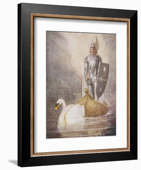 Lohengrin Arrives in a Boat Drawn by Elsa's Brother Godfrey-Norman Price-Framed Photographic Print