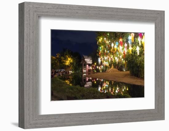 Loi Kratong Festival of Lights, Wat Phan Tao Temple, Chiang Mai, Thailand, Southeast Asia, Asia-Christian Kober-Framed Photographic Print