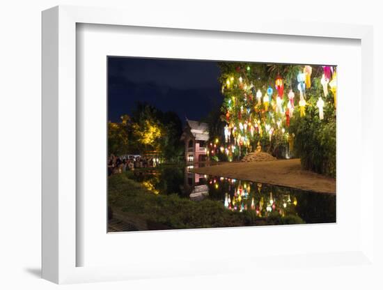 Loi Kratong Festival of Lights, Wat Phan Tao Temple, Chiang Mai, Thailand, Southeast Asia, Asia-Christian Kober-Framed Photographic Print