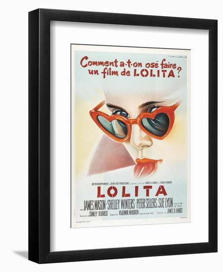 Lolita, French Movie Poster, 1962-null-Framed Premium Giclee Print