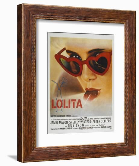 Lolita, French Movie Poster, 1962-null-Framed Premium Giclee Print