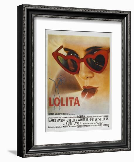 Lolita, French Movie Poster, 1962-null-Framed Premium Giclee Print