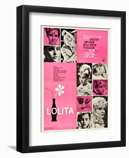 Lolita, Italian Movie Poster, 1962-null-Framed Premium Giclee Print