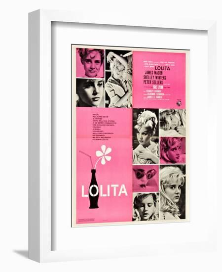 Lolita, Italian Movie Poster, 1962-null-Framed Premium Giclee Print