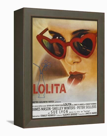 Lolita, Sue Lyon, French Poster Art, 1962-null-Framed Stretched Canvas