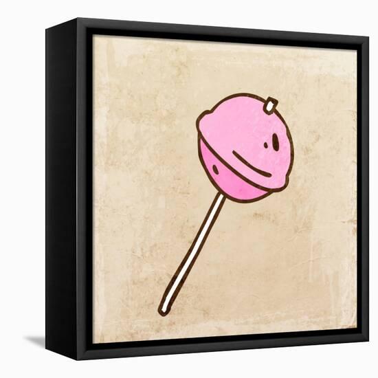 Lollipop Sweet Candy. Cute Hand Drawn, Vintage Paper Texture-Ozerina Anna-Framed Stretched Canvas