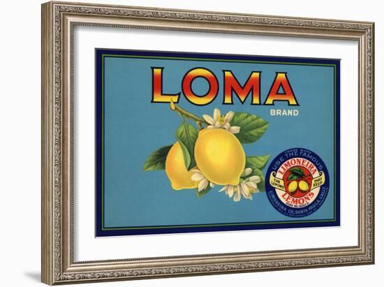 Loma Brand - Santa Paula, California - Citrus Crate Label-Lantern Press-Framed Art Print