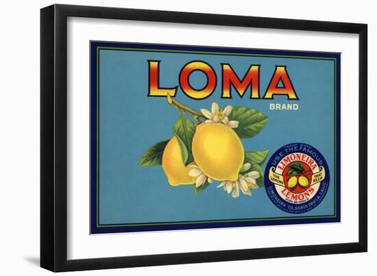 Loma Brand - Santa Paula, California - Citrus Crate Label-Lantern Press-Framed Art Print