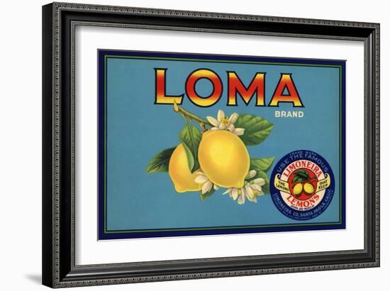 Loma Brand - Santa Paula, California - Citrus Crate Label-Lantern Press-Framed Art Print