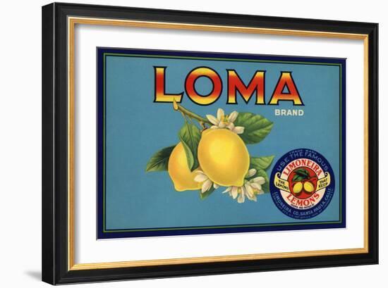 Loma Brand - Santa Paula, California - Citrus Crate Label-Lantern Press-Framed Art Print