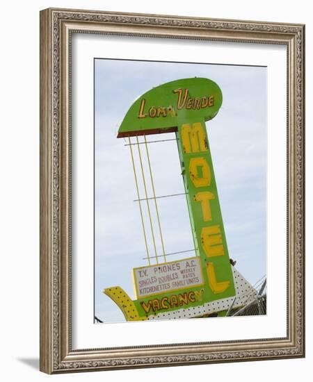 Loma Verde Motel Sign, New Mexico, USA-Nancy & Steve Ross-Framed Photographic Print