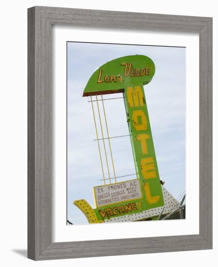 Loma Verde Motel Sign, New Mexico, USA-Nancy & Steve Ross-Framed Photographic Print