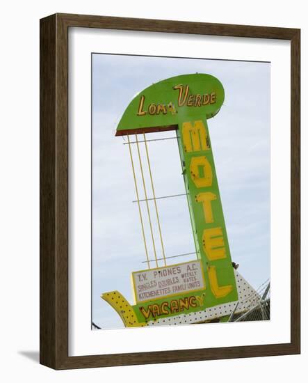 Loma Verde Motel Sign, New Mexico, USA-Nancy & Steve Ross-Framed Photographic Print