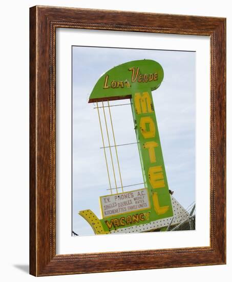 Loma Verde Motel Sign, New Mexico, USA-Nancy & Steve Ross-Framed Photographic Print