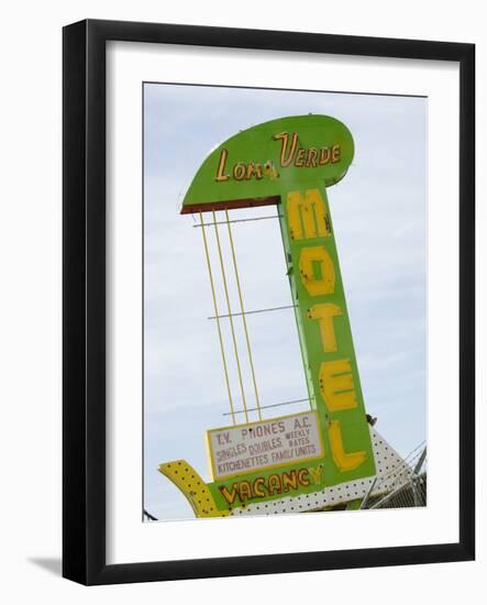 Loma Verde Motel Sign, New Mexico, USA-Nancy & Steve Ross-Framed Photographic Print