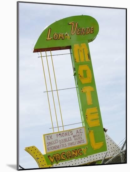 Loma Verde Motel Sign, New Mexico, USA-Nancy & Steve Ross-Mounted Photographic Print