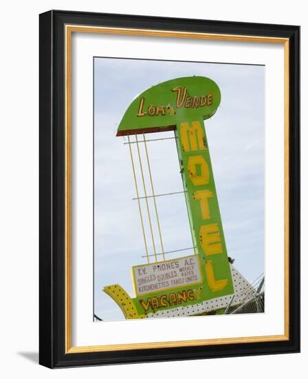 Loma Verde Motel Sign, New Mexico, USA-Nancy & Steve Ross-Framed Photographic Print