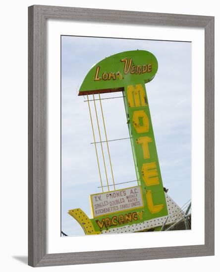 Loma Verde Motel Sign, New Mexico, USA-Nancy & Steve Ross-Framed Photographic Print