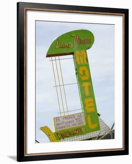 Loma Verde Motel Sign, New Mexico, USA-Nancy & Steve Ross-Framed Photographic Print