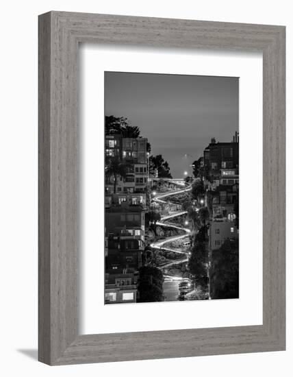 Lombard Street BW-Bruce Getty-Framed Photographic Print