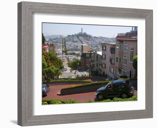Lombard Street, the Crookedest Street in the World, San Francisco, California-Alan Copson-Framed Photographic Print