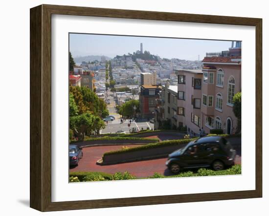 Lombard Street, the Crookedest Street in the World, San Francisco, California-Alan Copson-Framed Photographic Print