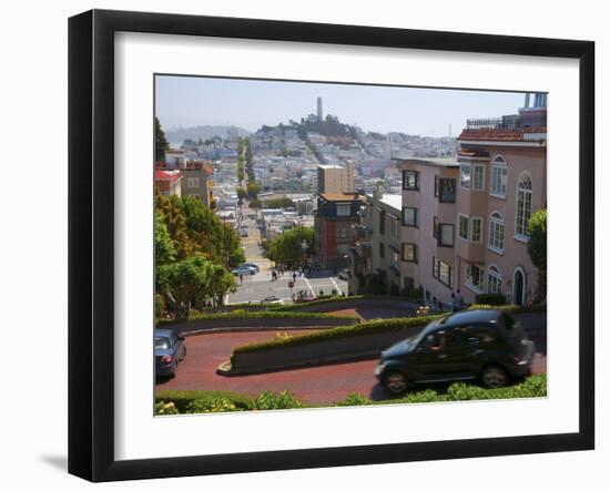 Lombard Street, the Crookedest Street in the World, San Francisco, California-Alan Copson-Framed Photographic Print