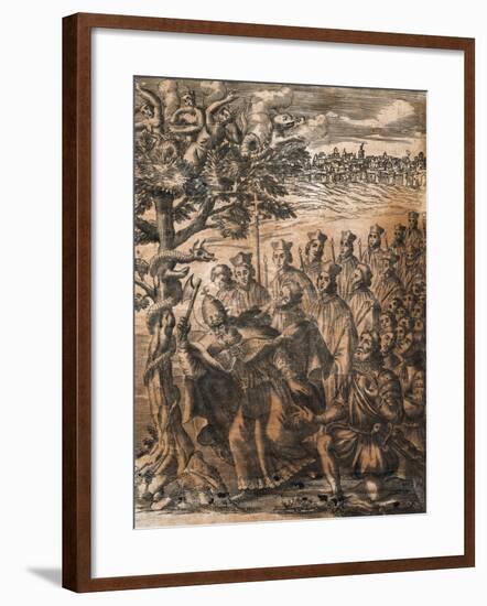 Lombards Conversion to Catholicism and Demolition of Enchanted Walnut Sacred to Wotan-null-Framed Giclee Print