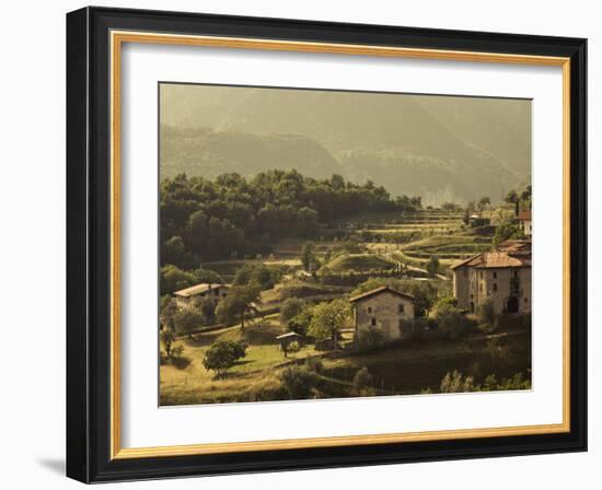 Lombardy, Lake District, Lake Garda, Tremosine Plateau, Mountain Landscape by Cadignano, Italy-Walter Bibikow-Framed Photographic Print